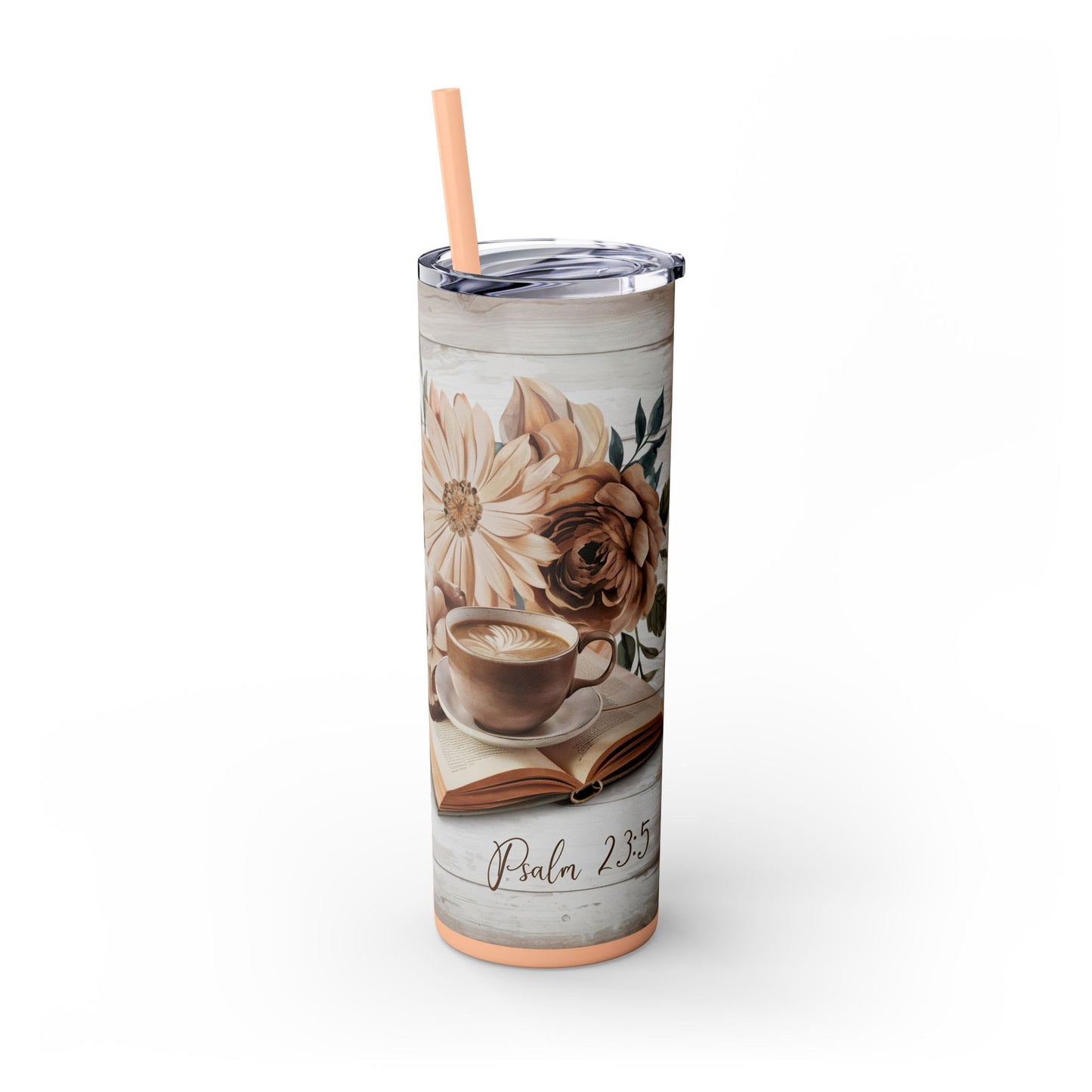 My Cup Overflows with Blessings Skinny Tumbler with Straw, 20oz