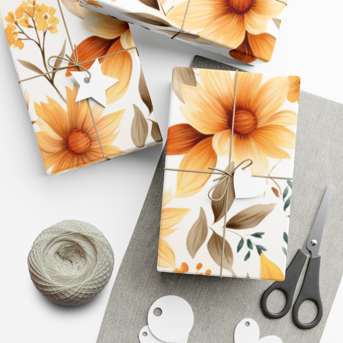 Fall Wrapping Paper Autumn Flowers Gift Wrap Papers