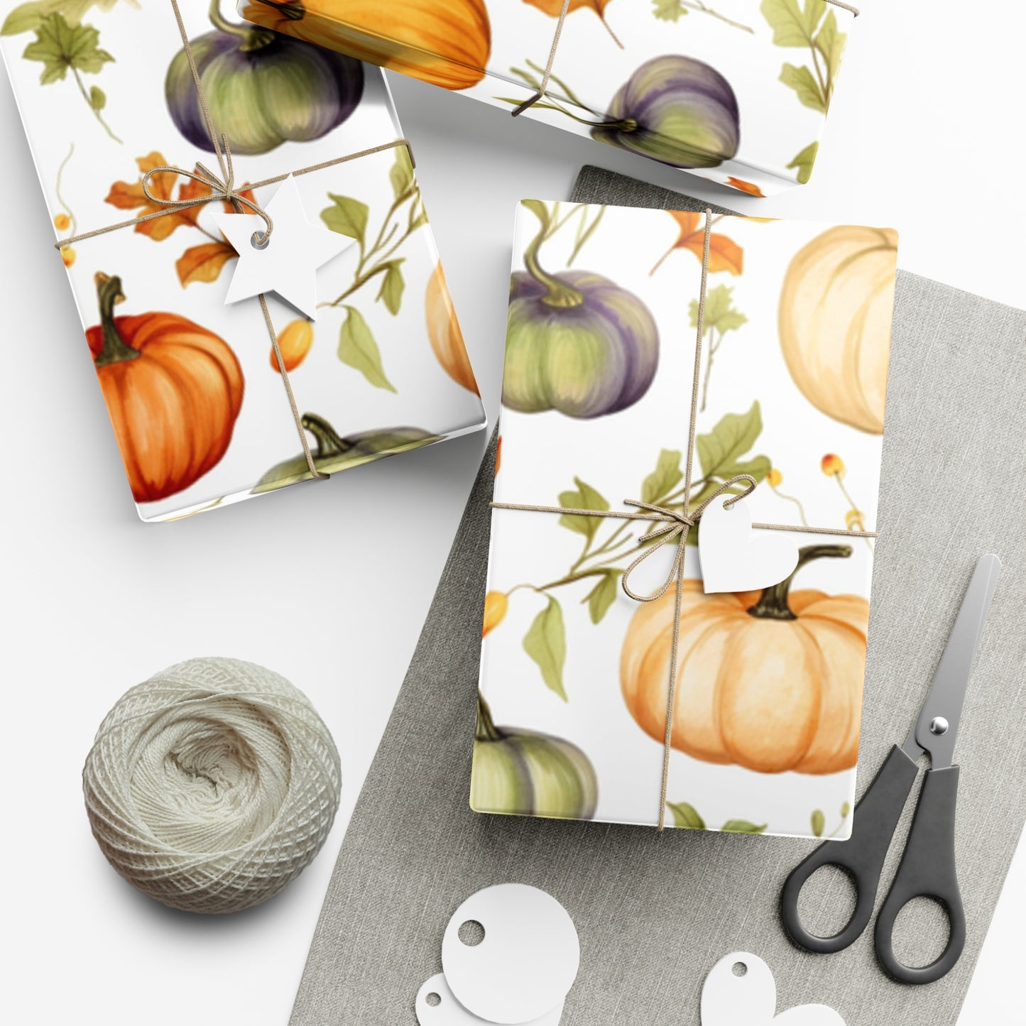 Fall Wrapping Paper Multi-Colored Pumpkins Gift Wrap Papers