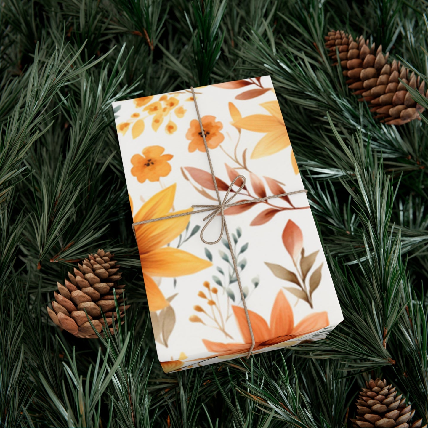 Fall Wrapping Paper Autumn Flowers Gift Wrap Papers