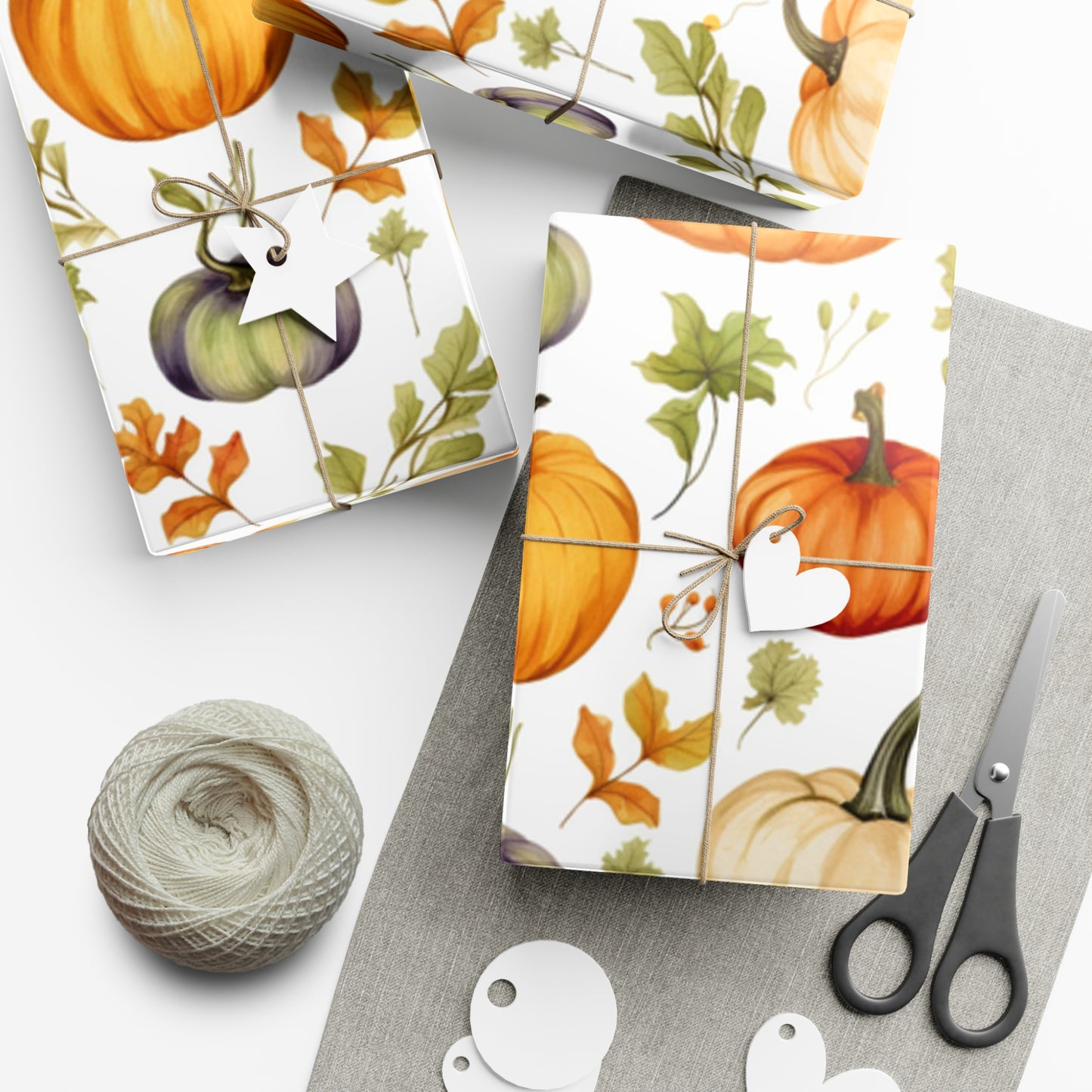 Fall Wrapping Paper Multi-Colored Pumpkins Gift Wrap Papers