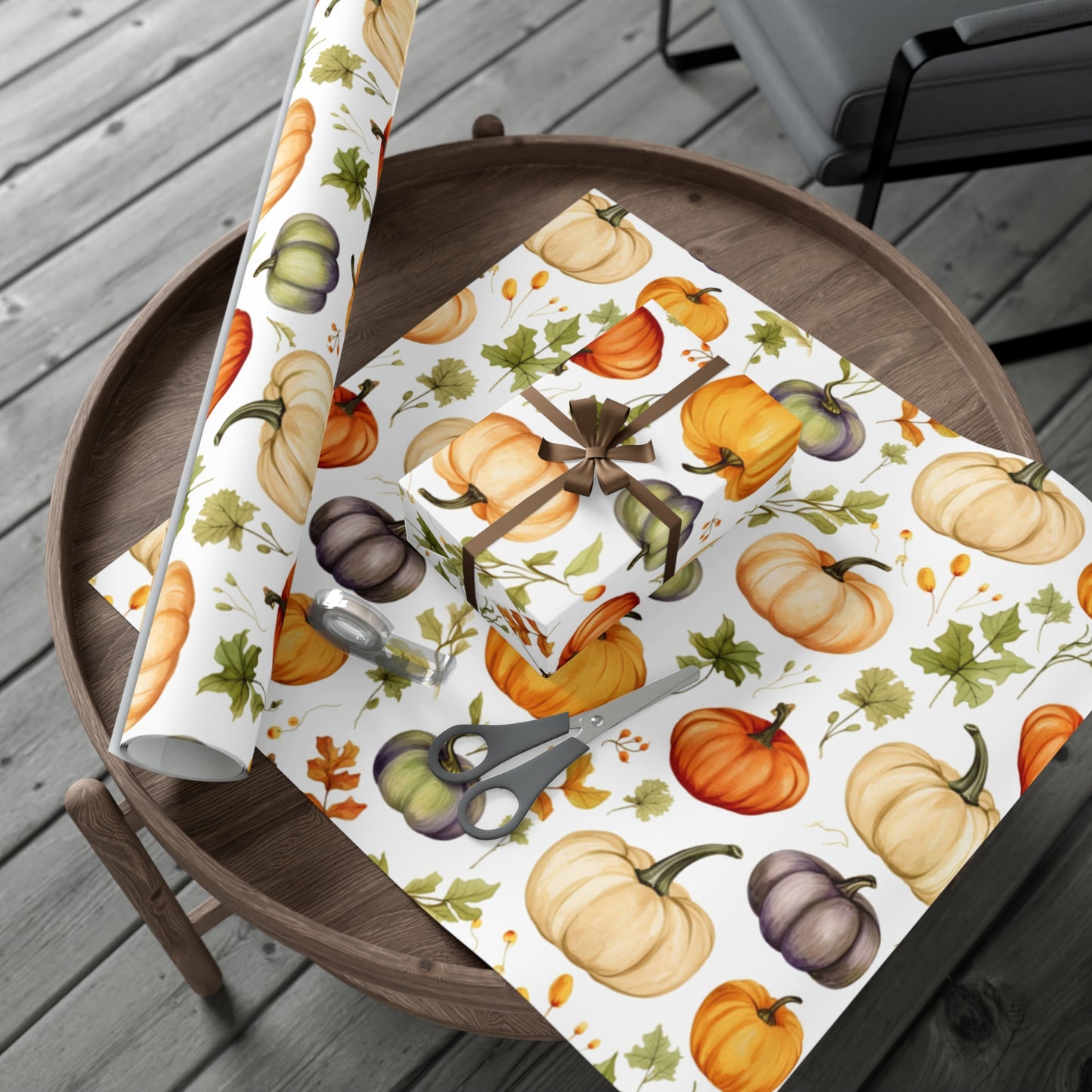 Fall Wrapping Paper Multi-Colored Pumpkins Gift Wrap Papers