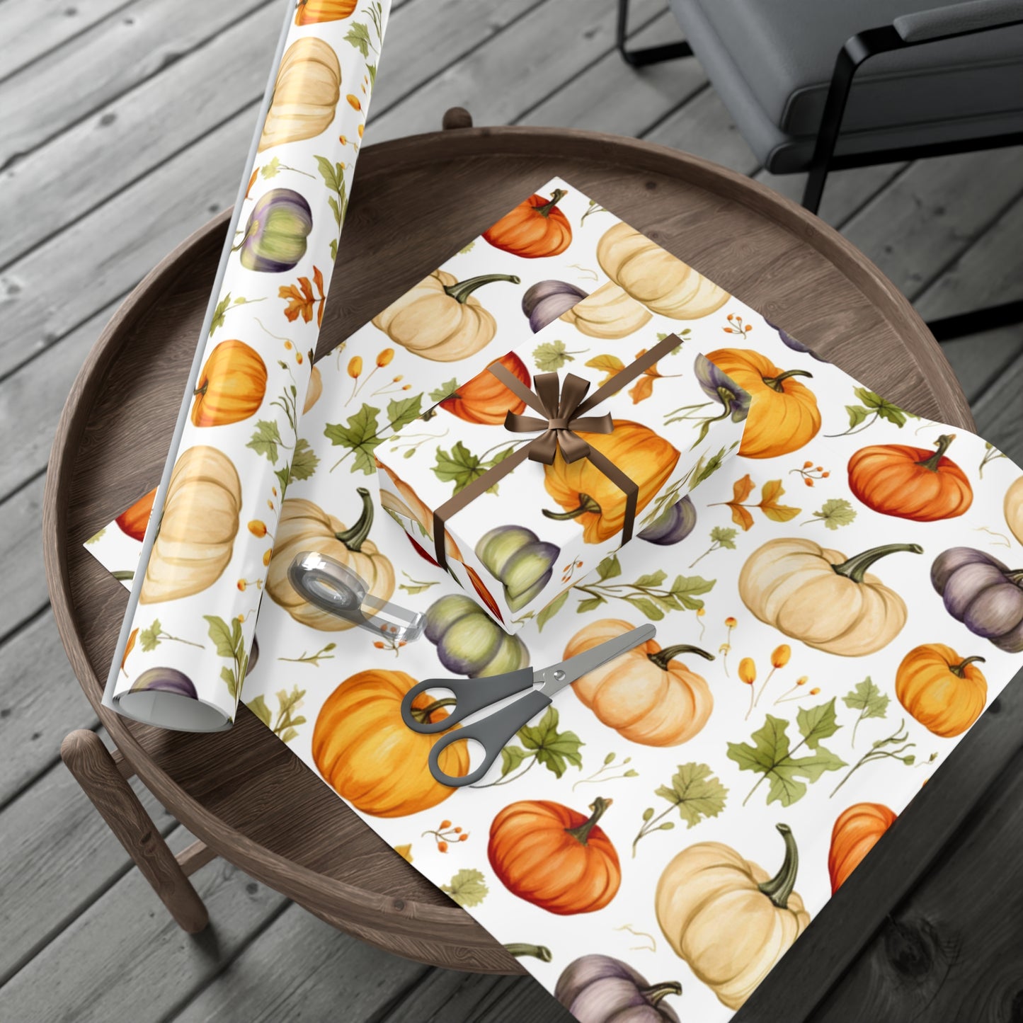 Fall Wrapping Paper Multi-Colored Pumpkins Gift Wrap Papers