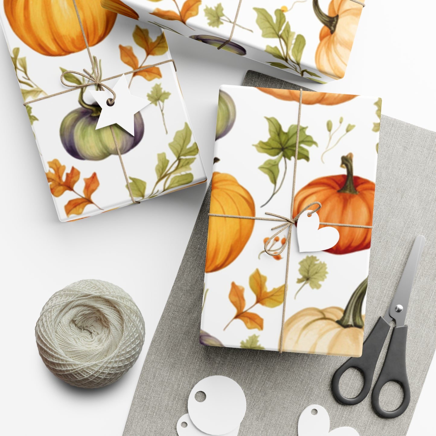 Fall Wrapping Paper Multi-Colored Pumpkins Gift Wrap Papers