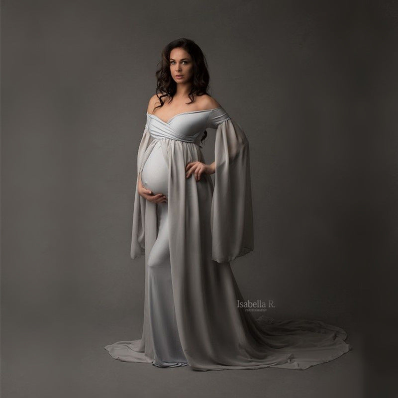 Chiffon Cloak Maternity Party Dress Photograph Photography Long Skirt