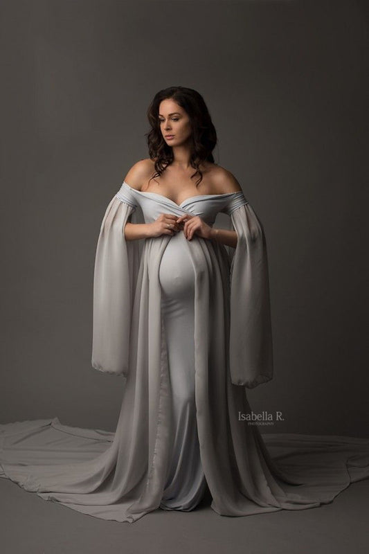 Chiffon Cloak Maternity Party Dress Photograph Photography Long Skirt