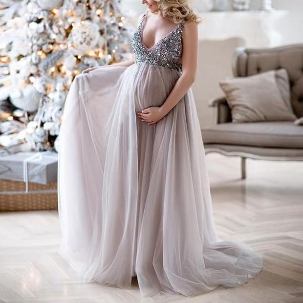 Sexy V-Neck Sling Maternity Dress