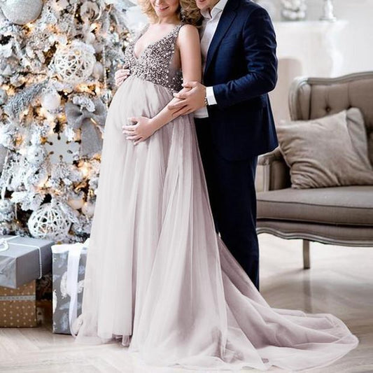 Sexy V-Neck Sling Maternity Dress