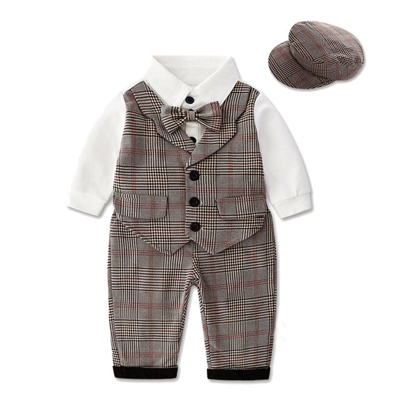 Boys Gentleman English Vest Pants Suit Dress