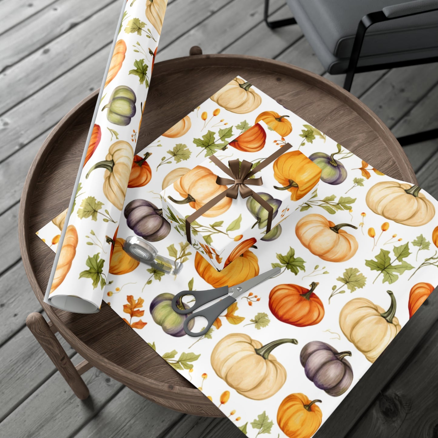 Fall Wrapping Paper Multi-Colored Pumpkins Gift Wrap Papers