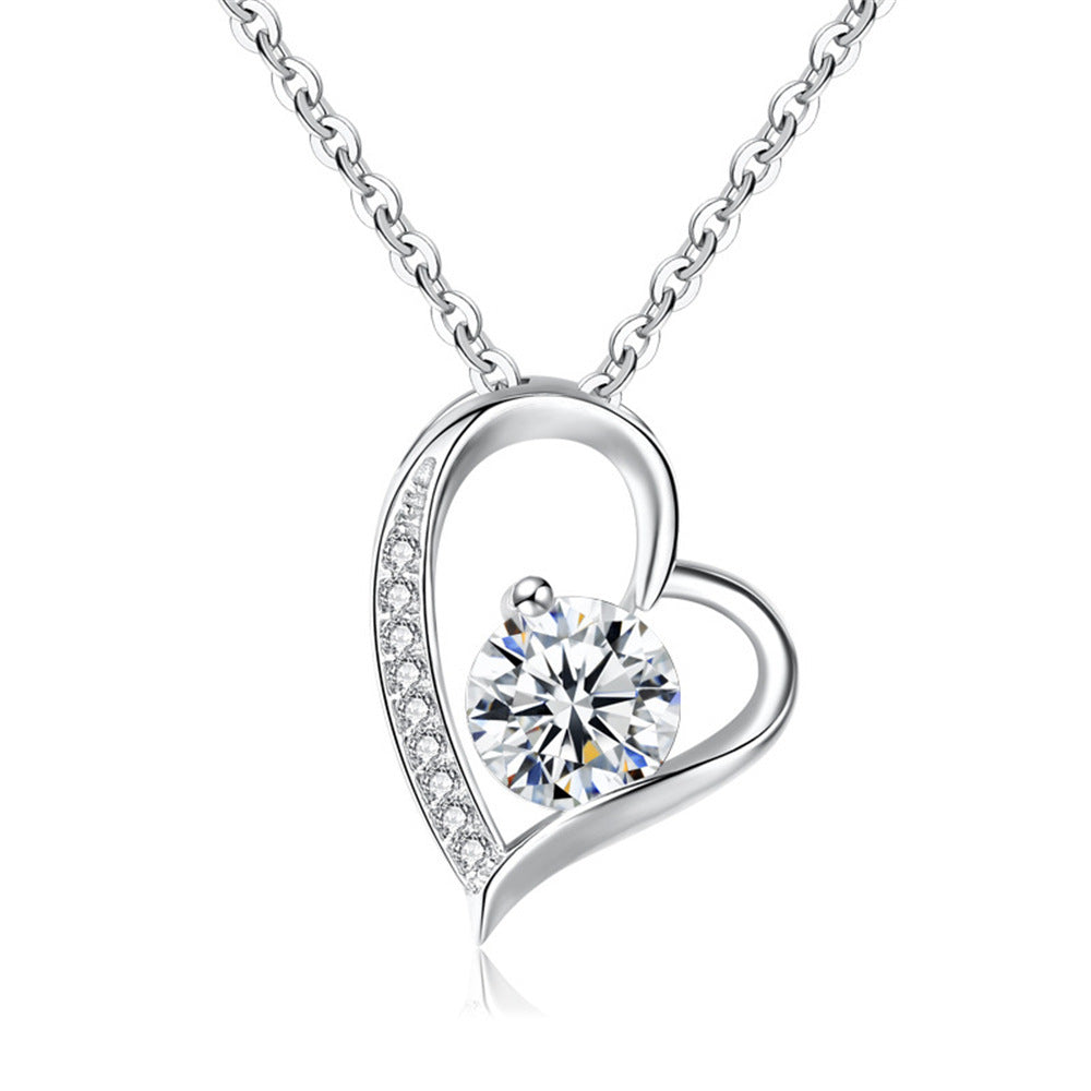 Zircon Heart-shaped Necklace For Women Mother's Day Gift Box Gift