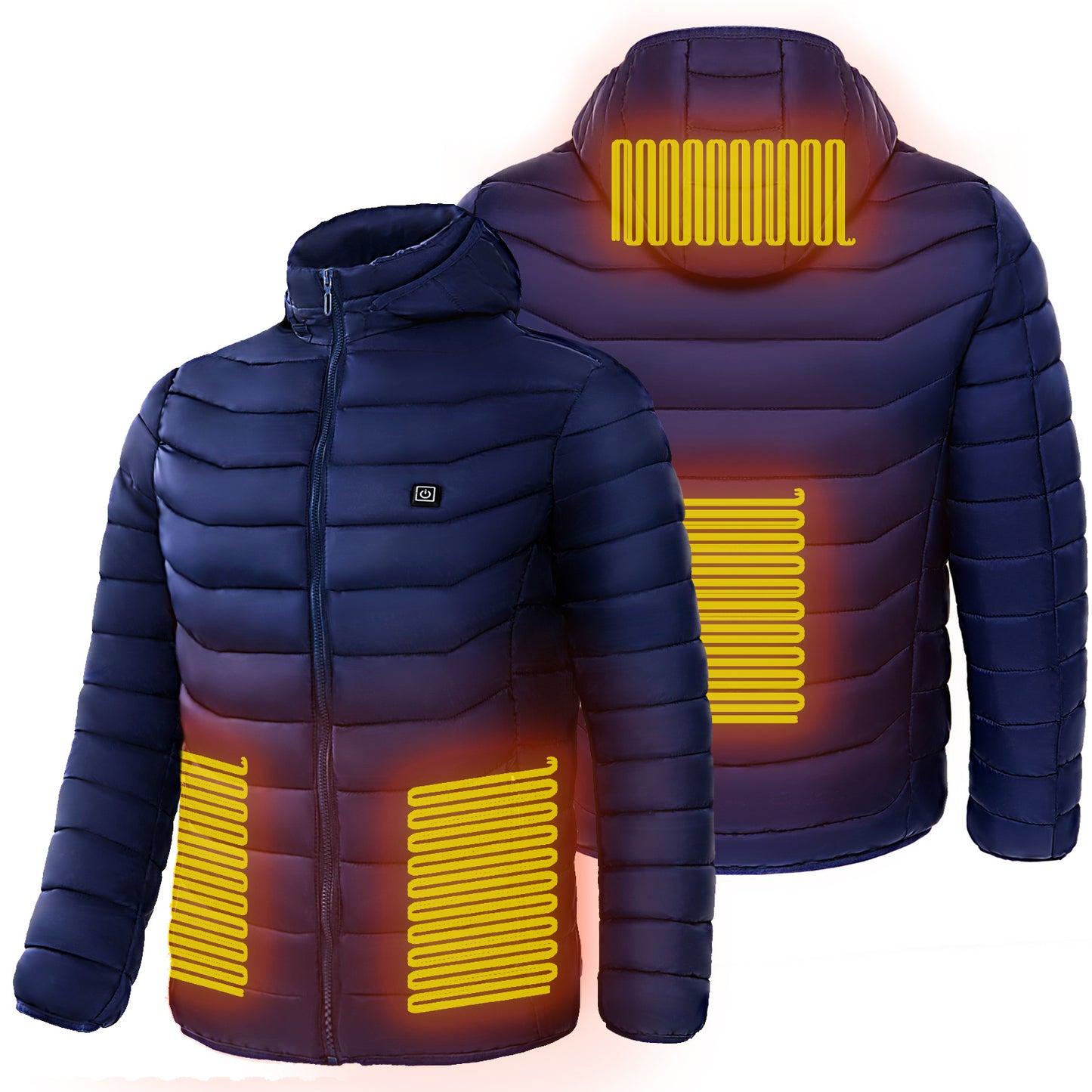 Heated Puffer Jacket Electric Heating Coat Insulated Hood Windbreaker