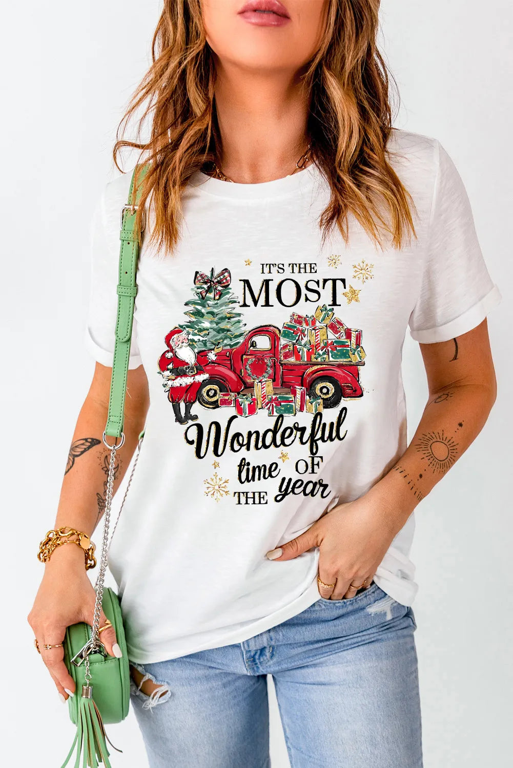 Christmas Round Neck Short Sleeve T-Shirt