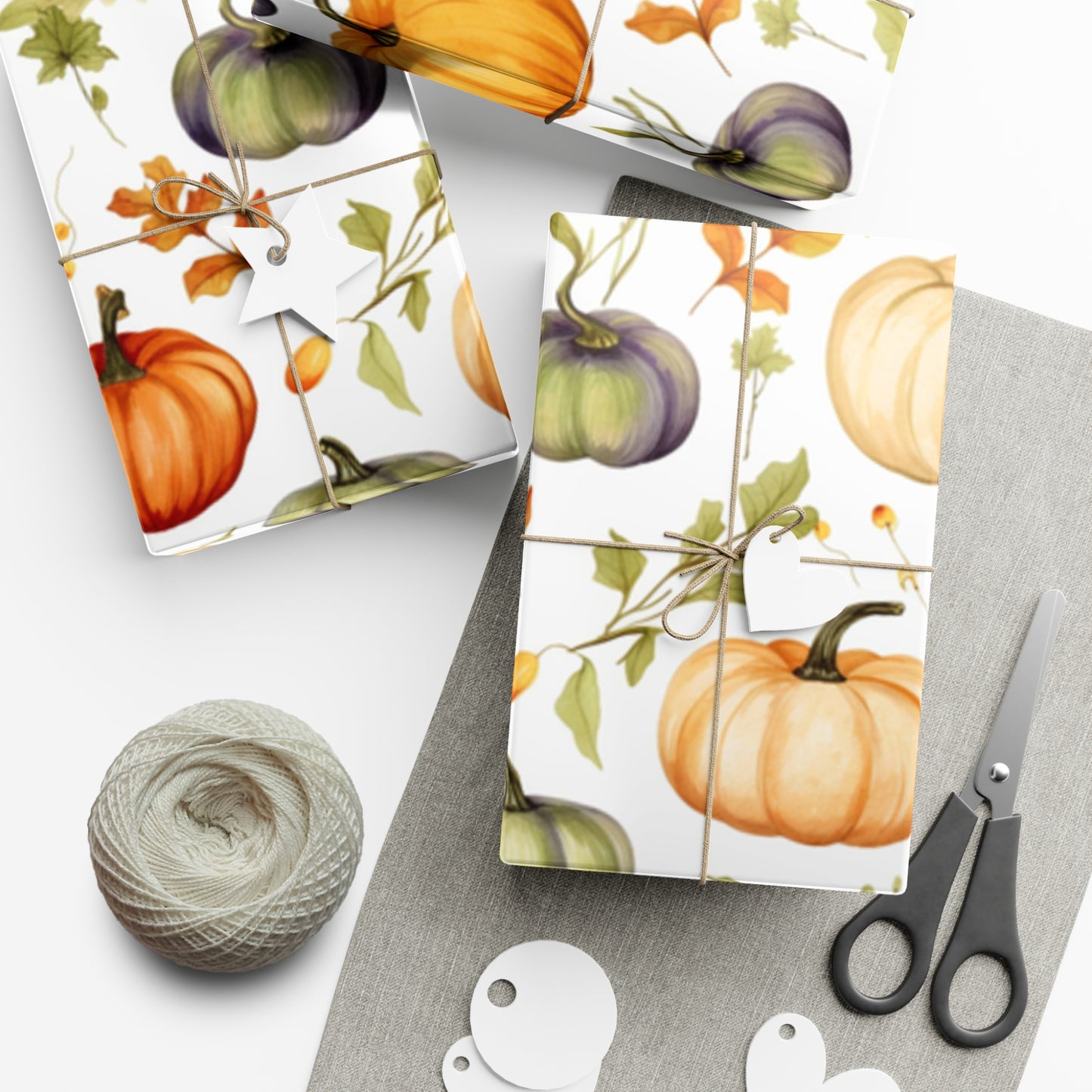 Fall Wrapping Paper Multi-Colored Pumpkins Gift Wrap Papers