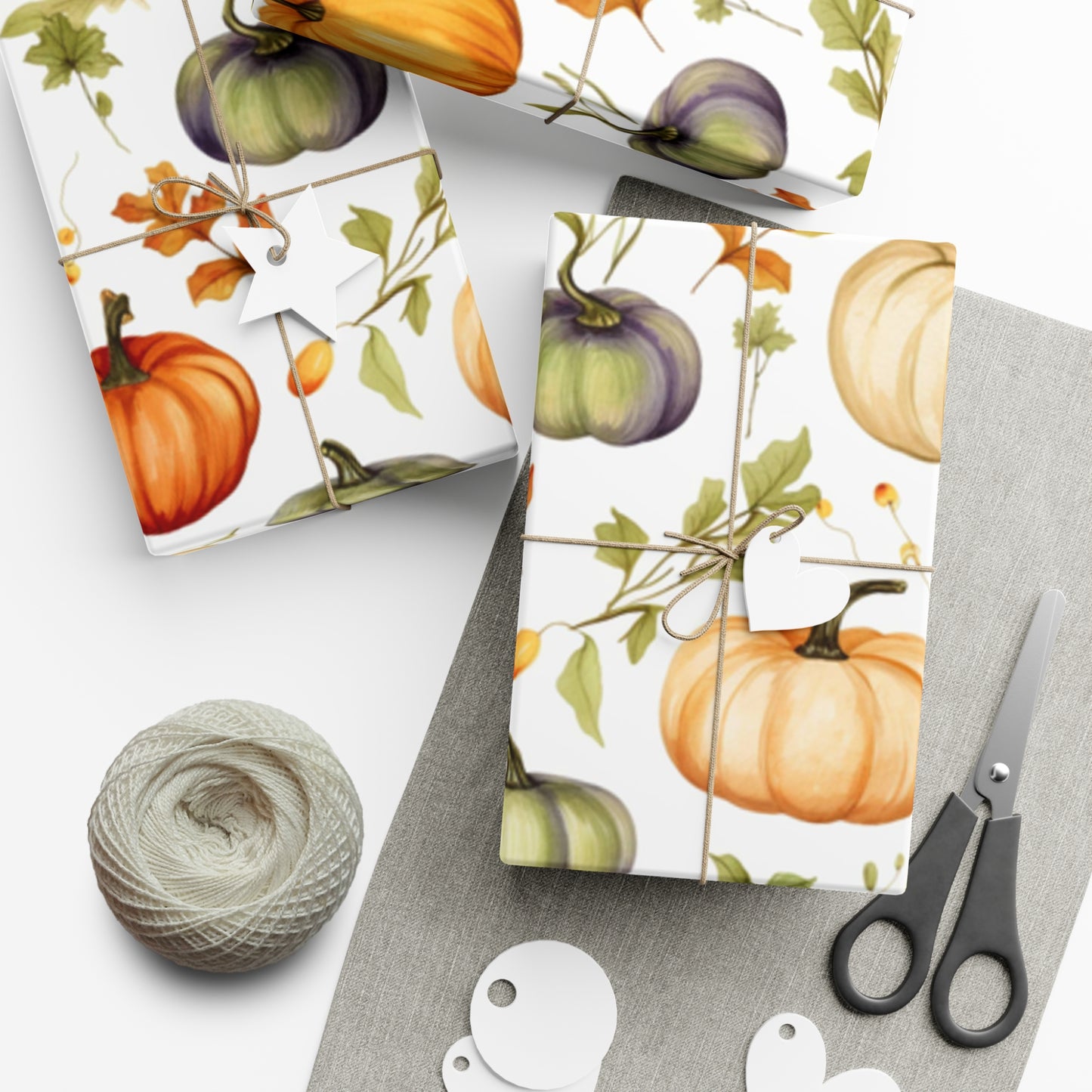 Fall Wrapping Paper Multi-Colored Pumpkins Gift Wrap Papers