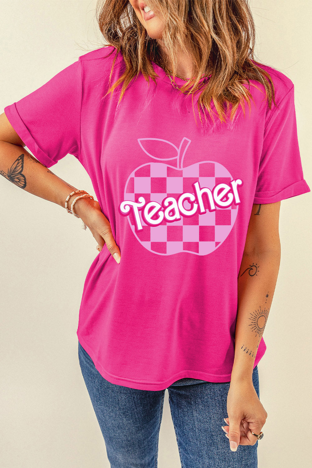 Teacher Round Neck Short Sleeve T-Shirt