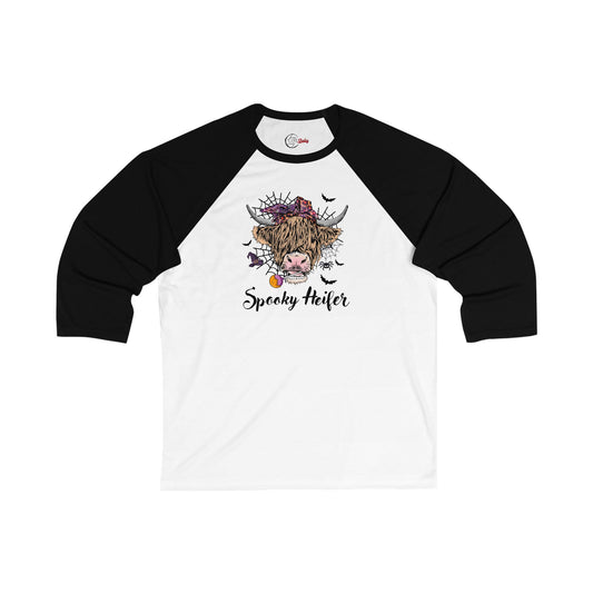 Spooky Heifer 3\4 Sleeve Baseball Tee