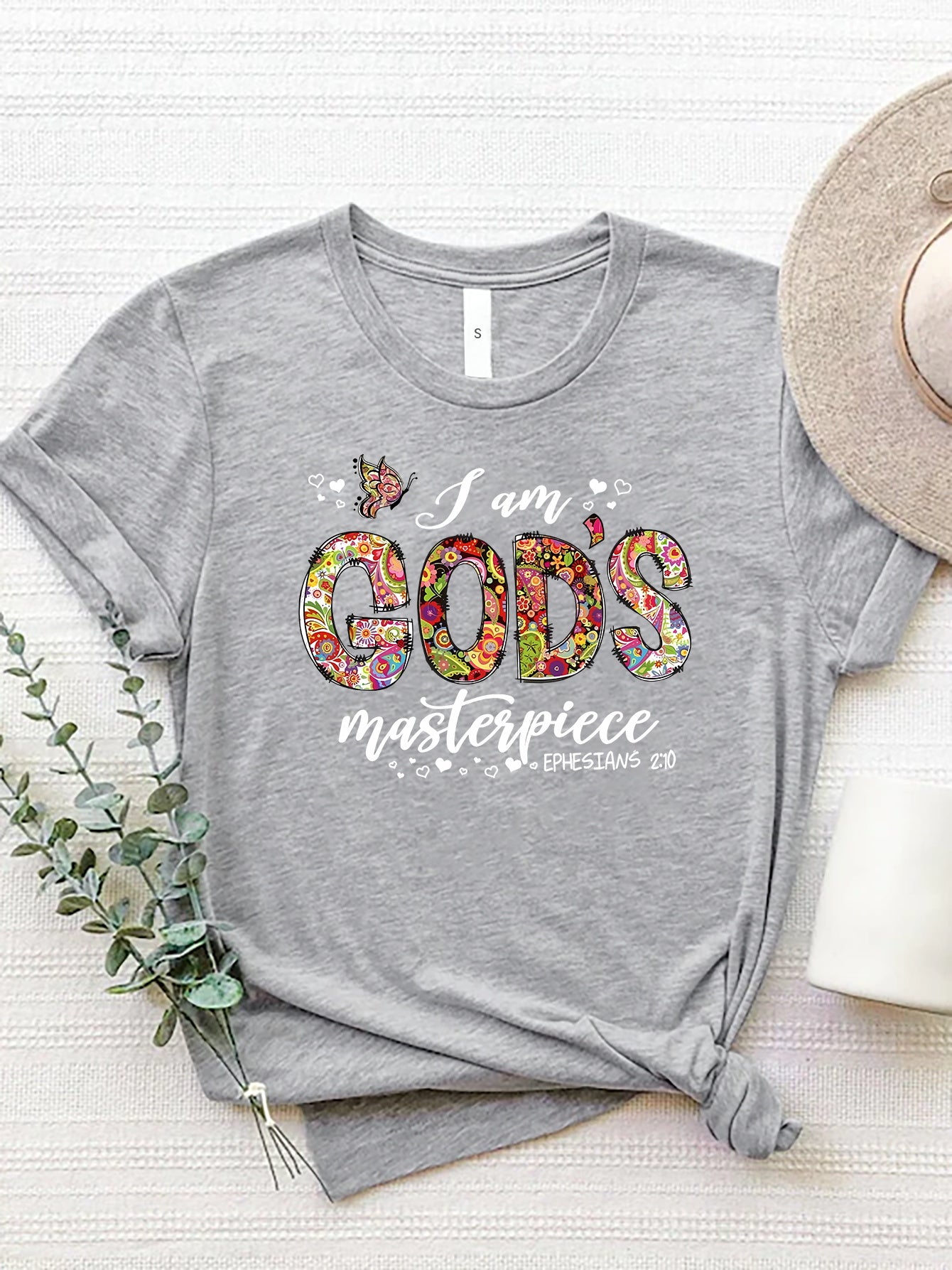 I am God’s Masterpiece Graphic Round Neck Short Sleeve T-Shirt