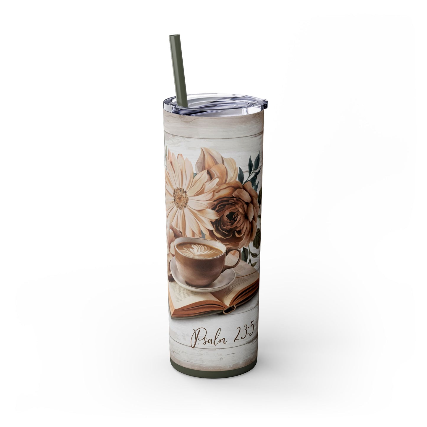 My Cup Overflows with Blessings Skinny Tumbler with Straw, 20oz