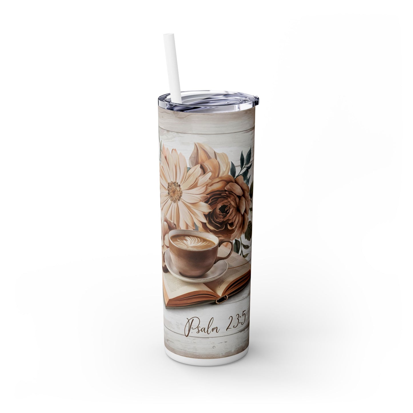 My Cup Overflows with Blessings Skinny Tumbler with Straw, 20oz