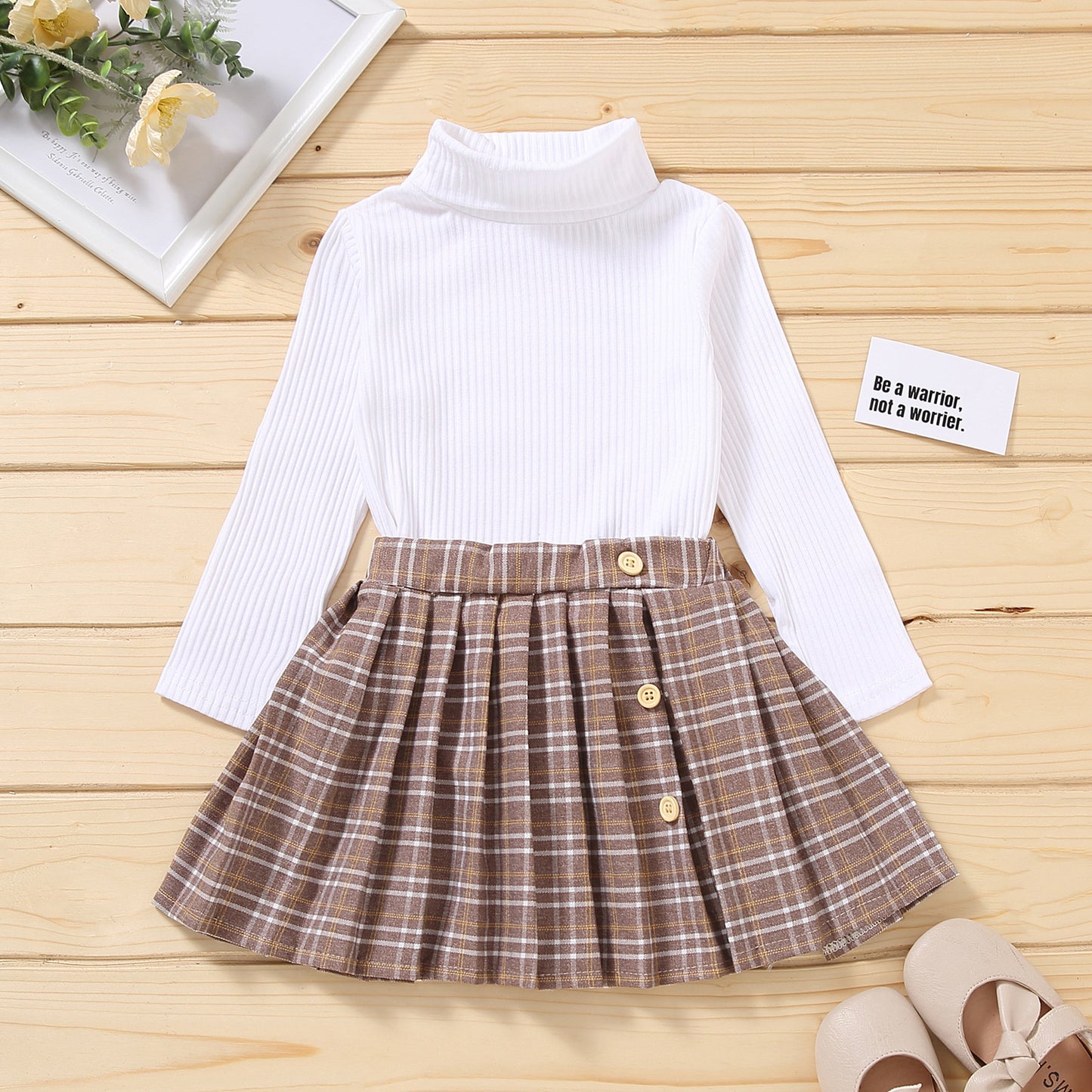 Kids Fall Skirts And Turtleneck Outfit