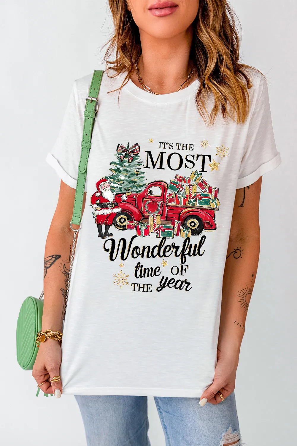 Christmas Round Neck Short Sleeve T-Shirt