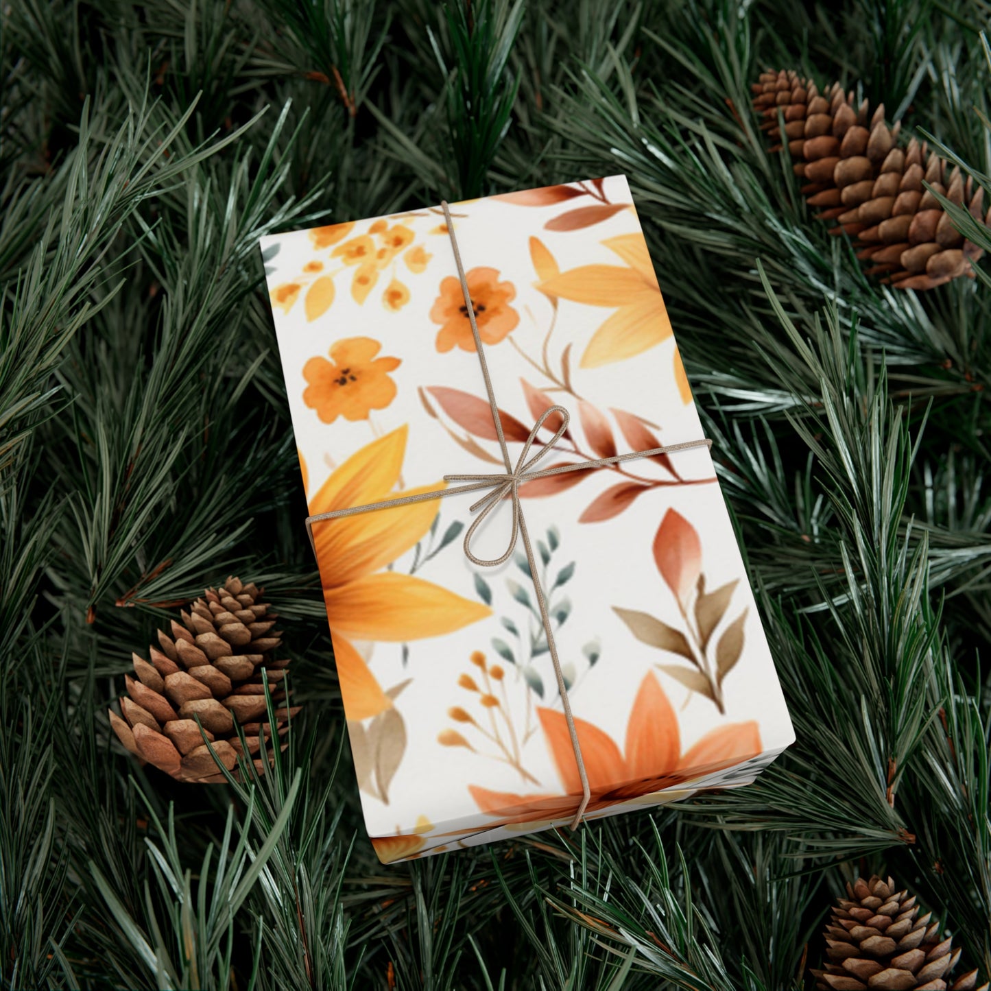 Fall Wrapping Paper Autumn Flowers Gift Wrap Papers