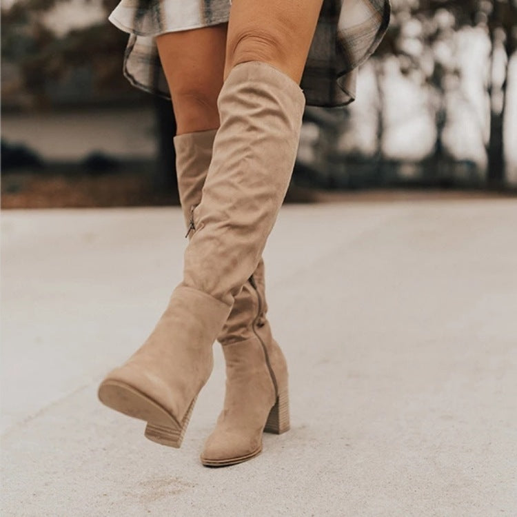 Side zip over the knee boots