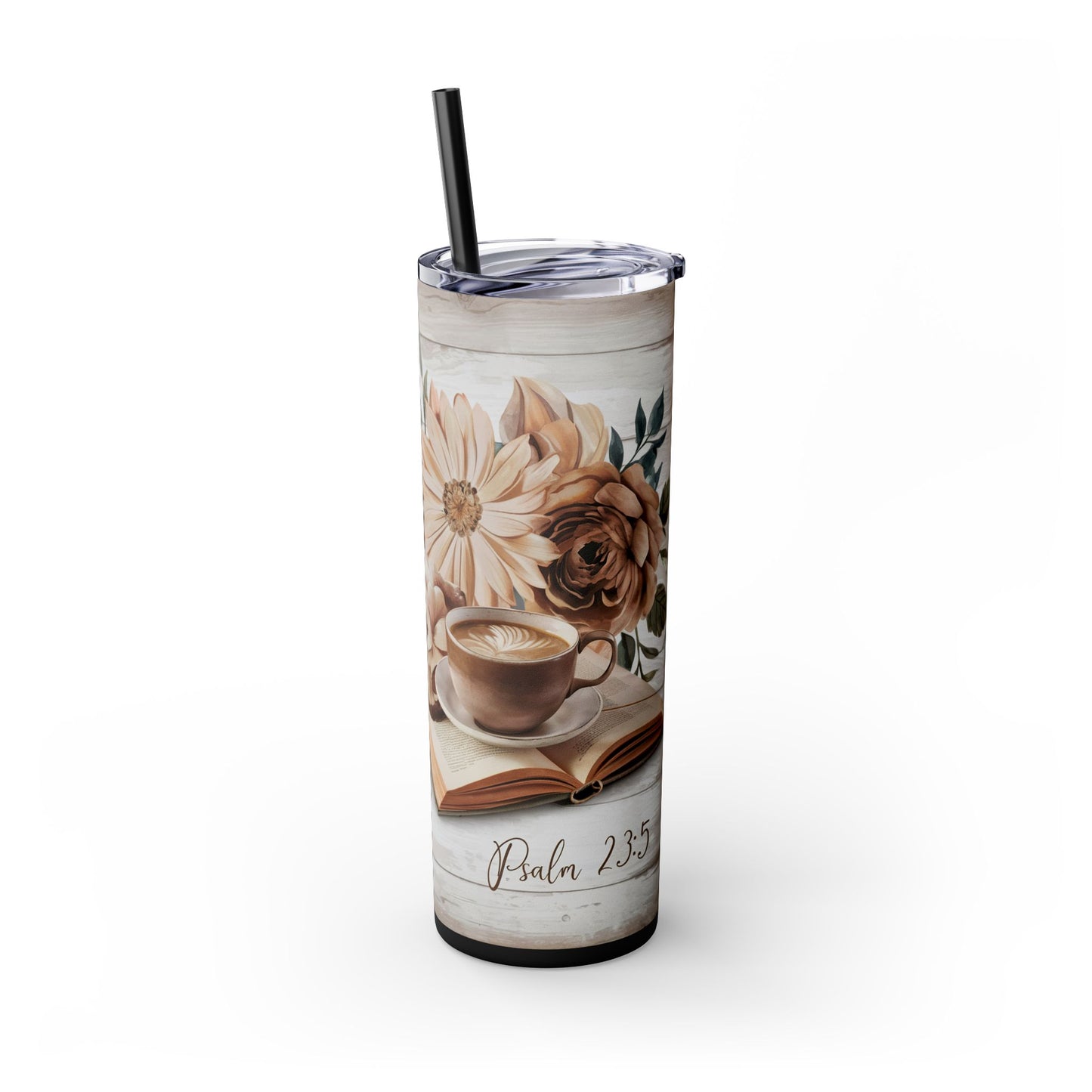 My Cup Overflows with Blessings Skinny Tumbler with Straw, 20oz