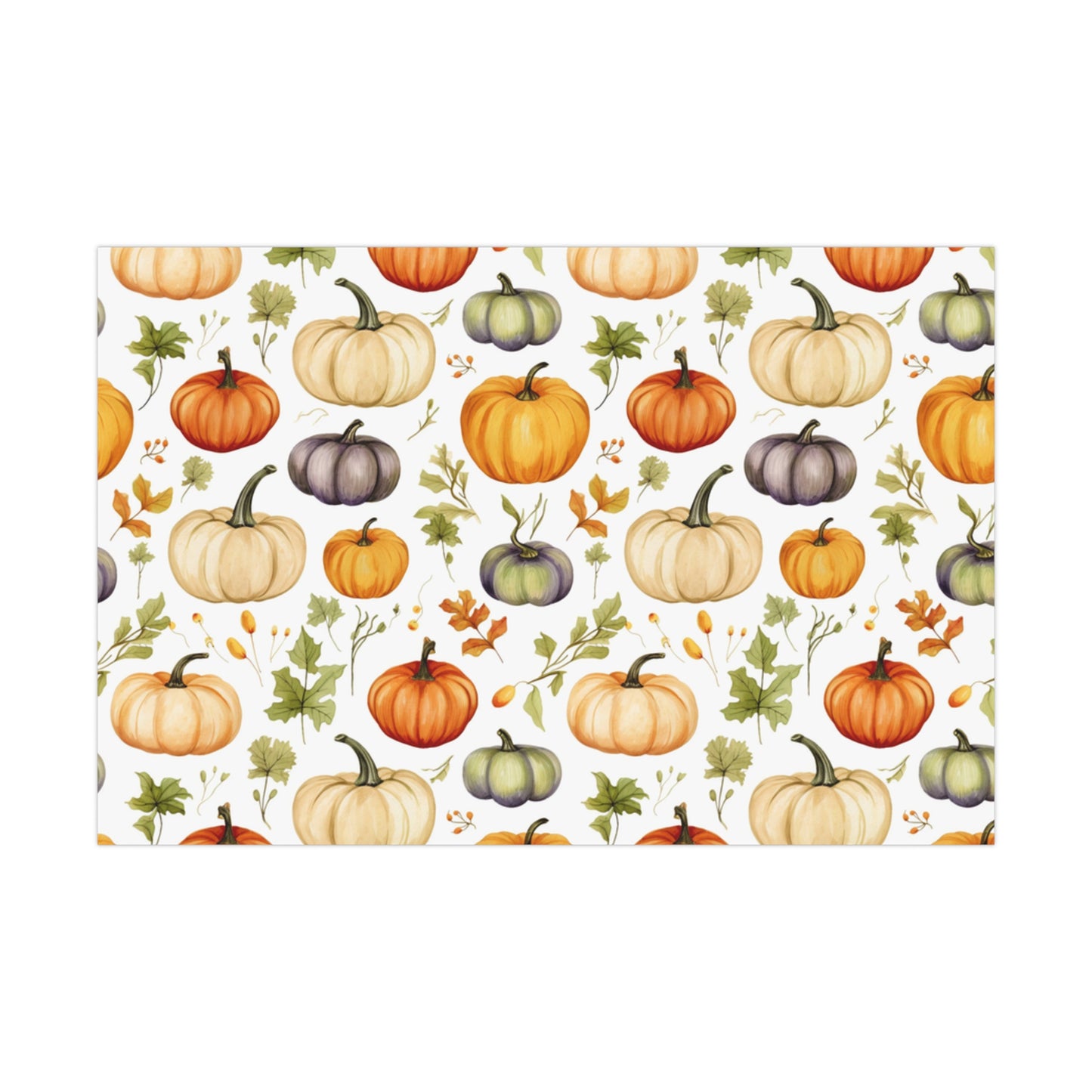 Fall Wrapping Paper Multi-Colored Pumpkins Gift Wrap Papers