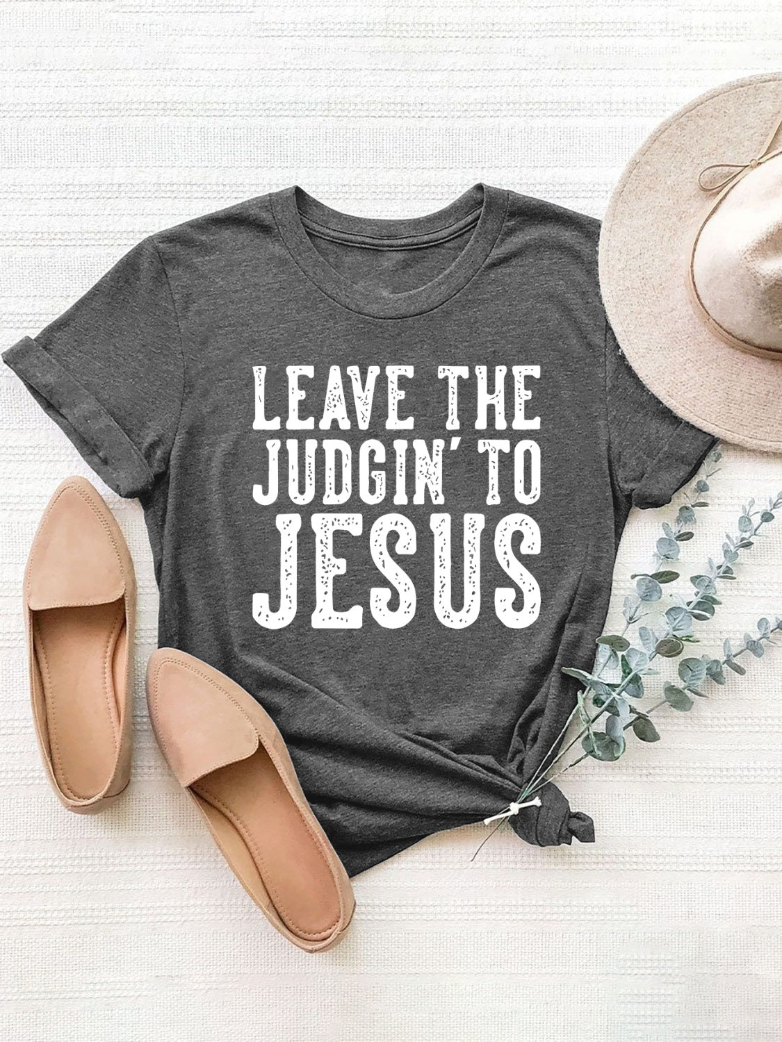 Jesus Graphic Round Neck Short Sleeve T-Shirt