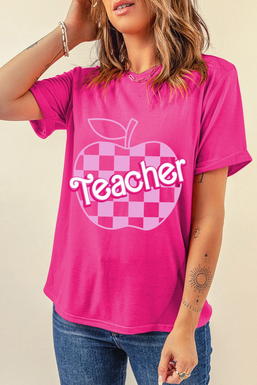 Teacher Round Neck Short Sleeve T-Shirt