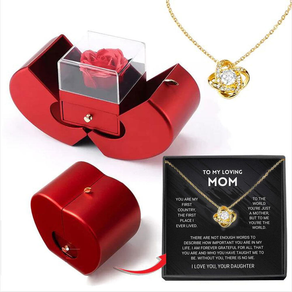 Four-leaf Clover Necklace Female Apple Box Set Mother's Day Gift