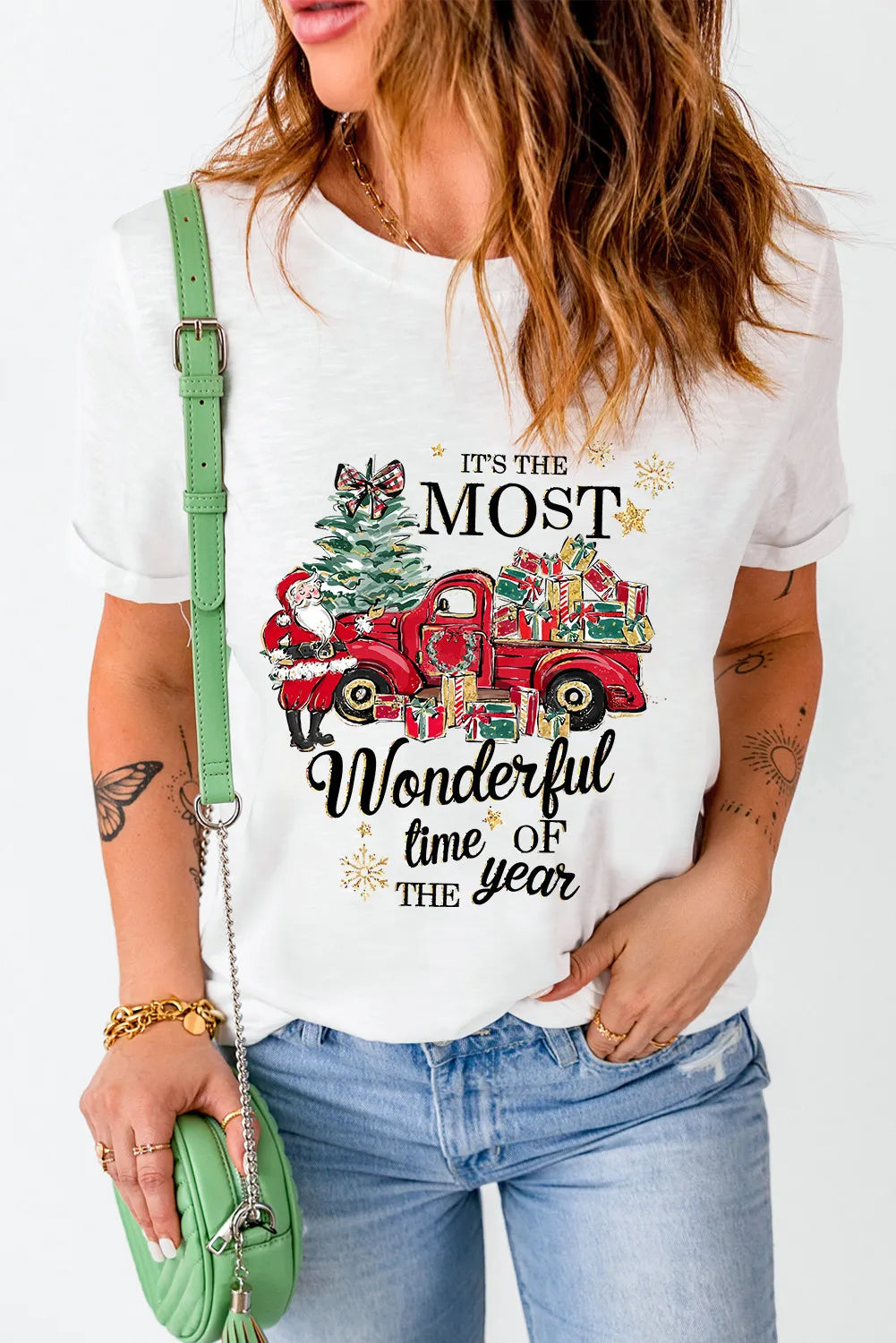 Christmas Round Neck Short Sleeve T-Shirt