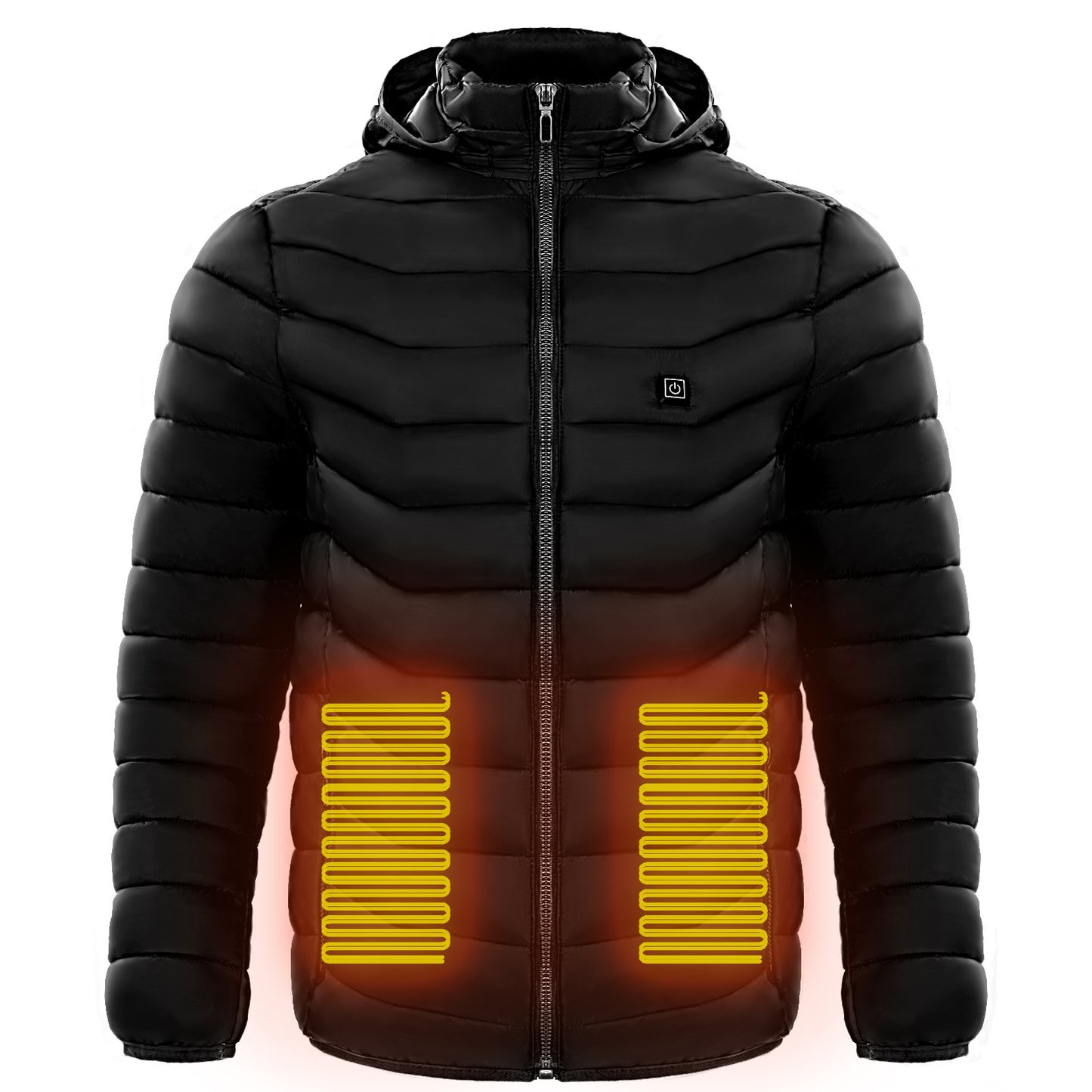 Heated Puffer Jacket Electric Heating Coat Insulated Hood Windbreaker