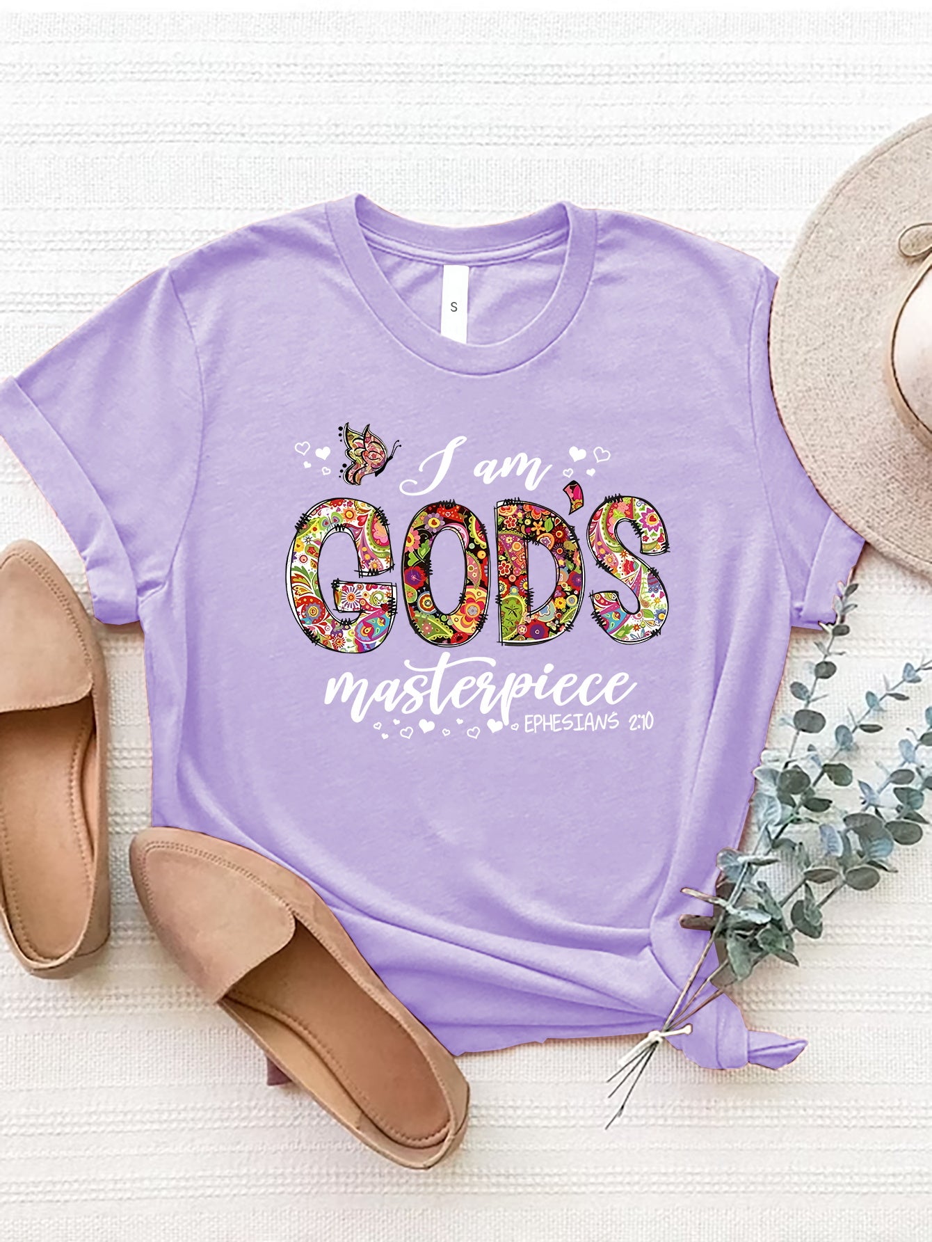 I am God’s Masterpiece Graphic Round Neck Short Sleeve T-Shirt